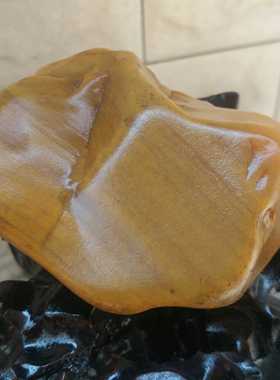 赣江信江籽料水冲黄蜡石细蜡碧玉磨砂胶蜡冻蜡金纹手把件摆件金印