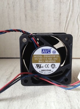台湾奇宏AVC散热风扇 DS04020B12L DC 12V 0.10A 4020 CPU风扇