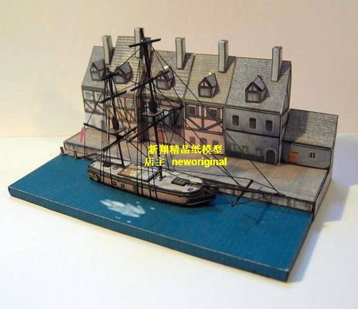 民用港口码头军港港口海港场景海战军事场景模型地台底座