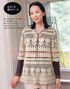 手工定制 时尚OL镂空勾花五分袖套衫洋装 针织女装 编织上衣949