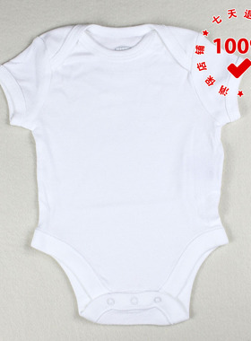 正品老海军OLD NAVY纯白直边短袖婴儿哈衣三角爬服纯棉新生儿宝宝