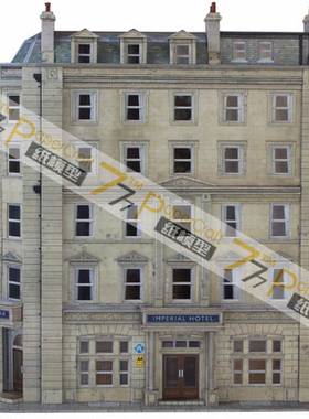 城镇建筑场景30 旅馆(正面) OO HO N比例1:76 87 150 沙盘纸模型