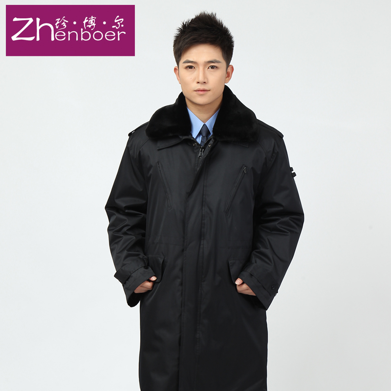 多功能加厚物业保安风衣防寒服