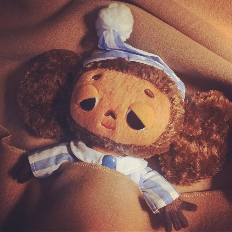 俄罗斯原单cheburashka瞌睡切布大耳猴公仔 睡衣猴陪睡娃娃玩具