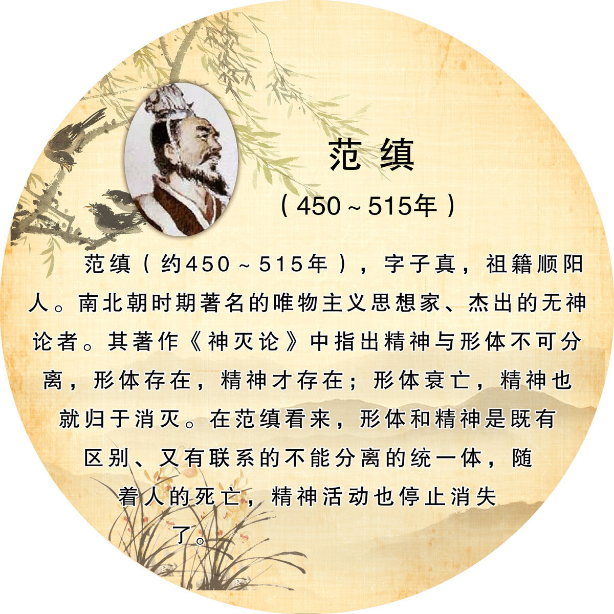 743海报印制展板写真喷绘贴纸324校园文化古代伟人介绍范缜