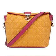 Baby Tao Lady bag handbag Crossbody rhombic lines/flashes temperament products package email B1010-3 yellow/apricot