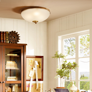 客厅灯中式 卧室灯餐厅灯阳台灯玄关灯 吸顶灯全铜灯具led美式 欧式