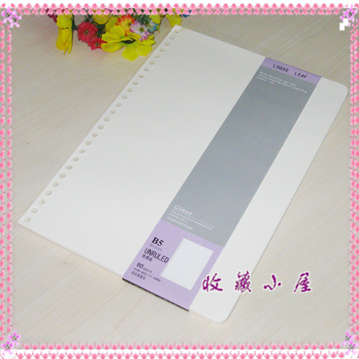 B5款26孔，空白纸活页