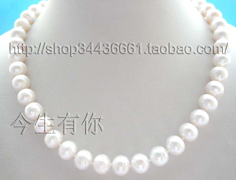 今生有你天然12mm白色大号珍珠项链价美物廉送妈妈女友礼物包邮