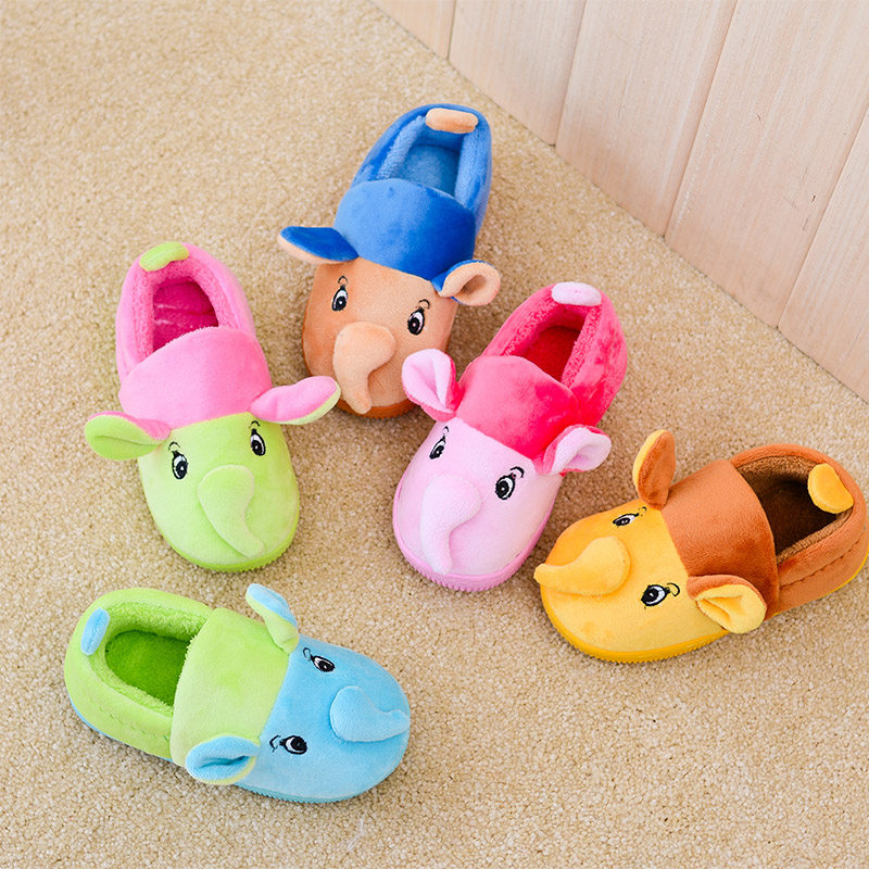 Pantoufles enfants en suède pour hiver - semelle caoutchouc - Ref 1004922 Image 3