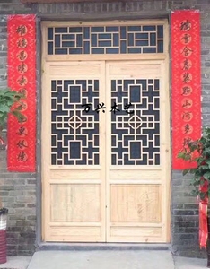 中式装修实木花格隔断墙定做吊顶玄关门窗屏风仿古镂空电视背景墙