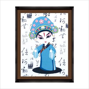 新品特惠DIY布嵌布贴拼布画材料中国风男子国粹京剧人物小生30X40