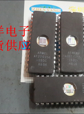 AT27C256-15DC ATMEL CWDIP瓷封带镜 原字原脚实体店现货供应