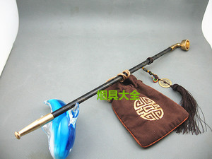 老北京烟斗大号烟袋锅旱烟袋旱烟杆 黄铜烟嘴 纪晓岚加长烟锅道具