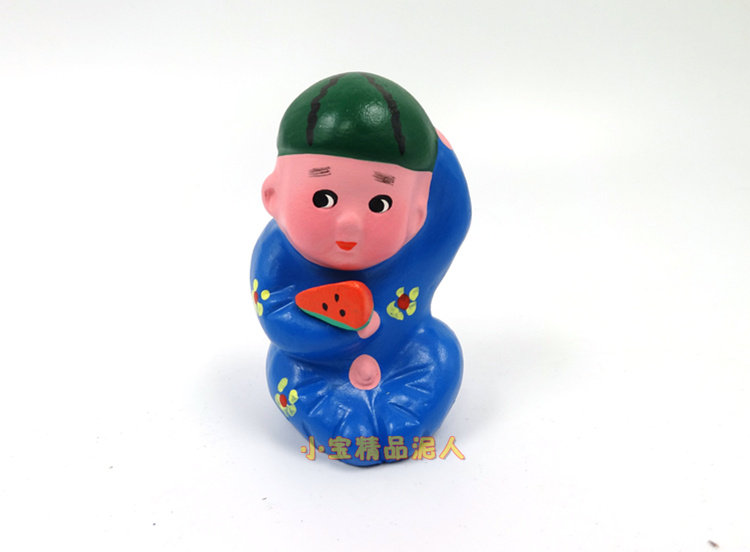 天津泥人张泥塑童趣西瓜娃套装传统工艺品送幼儿园孩子儿童礼物