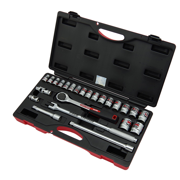 美国PARD进口24pcs 1/2棘轮扳手套筒10-32mm 加长杆 万向接头套装