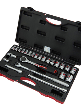 美国PARD进口24pcs 1/2棘轮扳手套筒10-32mm 加长杆 万向接头套装
