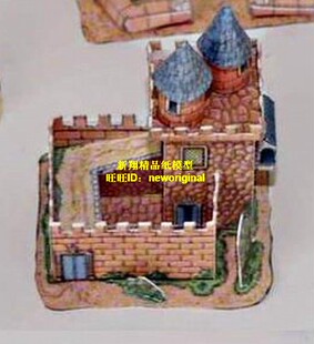 古代 欧洲水上城堡 城门 城池 城邦 军事要塞 箭塔 塔楼哨塔模型