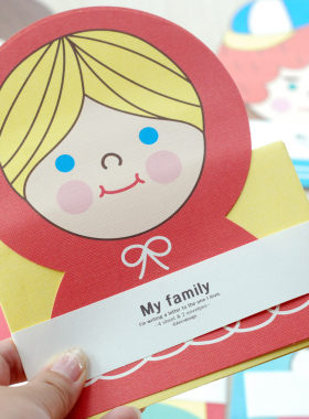 正品 韩国ANI品牌 love my family!信封+信纸套装卡通造型信纸