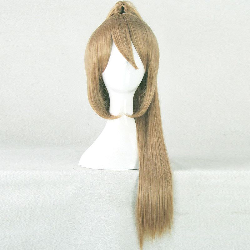 cosplay假发 银魂剧场版完結篇冲田总悟茶色浅棕色长发单马尾假毛