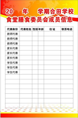 757海报印制展板写真喷绘773学校食堂成员信息表