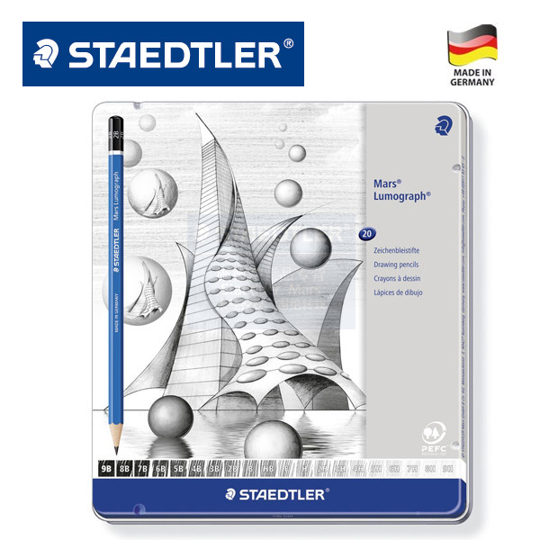 德国施德楼100蓝杆铅笔 素描|绘图|绘画|漫画设计 100G20铁盒套装