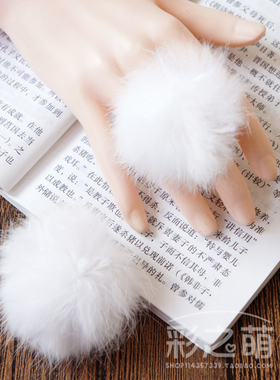 软妹风少女系毛绒球手工戒指