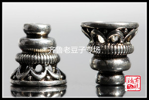 DIY配件 10*11mm藏银镂空螺旋佛塔 佛珠配件