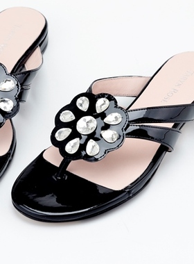 美国Taryn Rose 水钻女士牛皮凉拖鞋 带原盒 多码上海现货