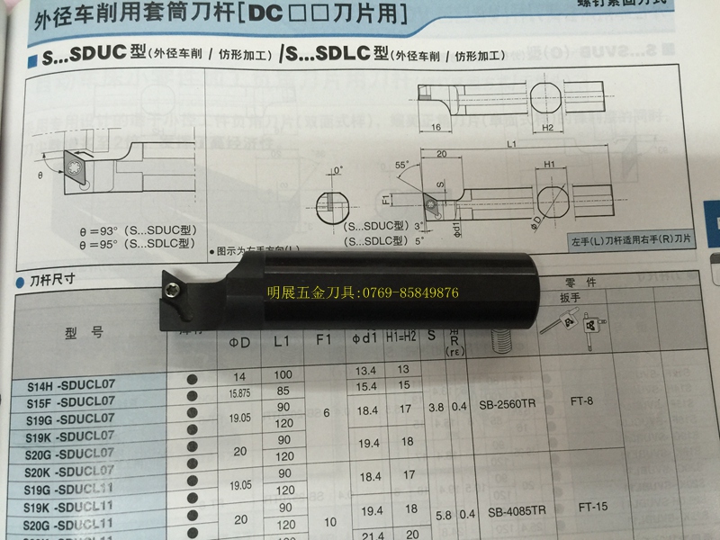 走心机刀具S19K-S20K-SDUCL07外径背轴车削用套筒刀杆可代替京瓷-封面