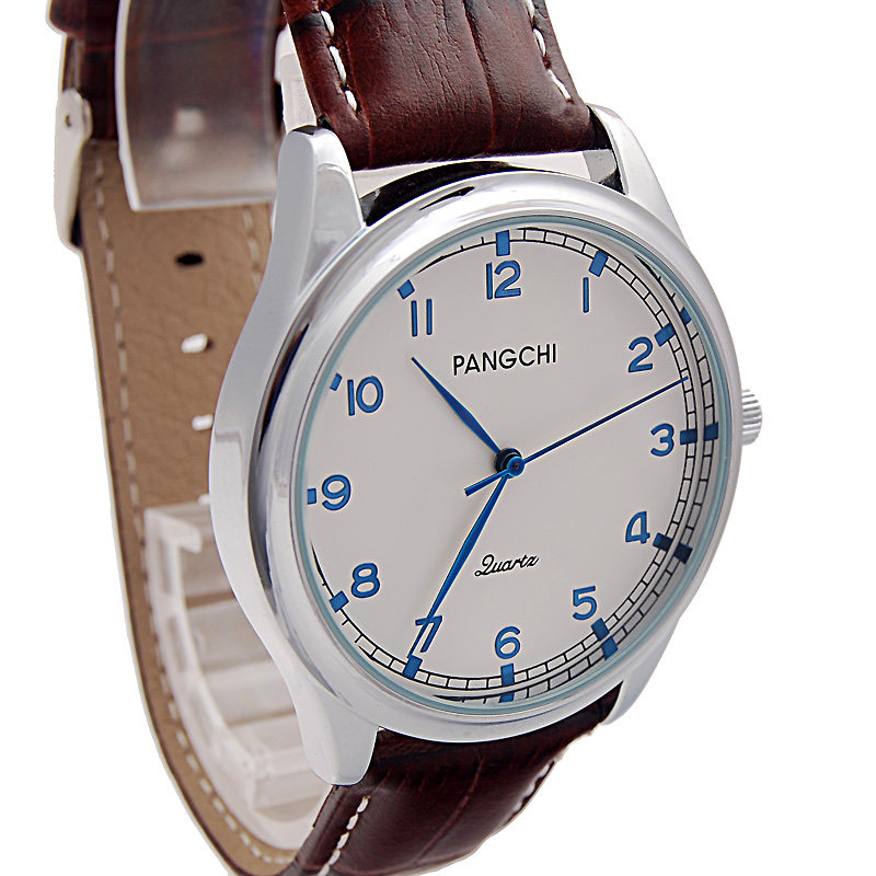 鹏志pangchi情侣手表皮带表指针石英表男款女款表防水学生表2246