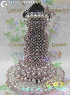 手工串珠自制 日本进口米珠材料包 安妮晚宴长礼服 中文表格教程