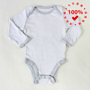 正品OLD NAVY老海军灰白条纹婴幼儿连体衣三角款包屁爬服纯棉哈衣