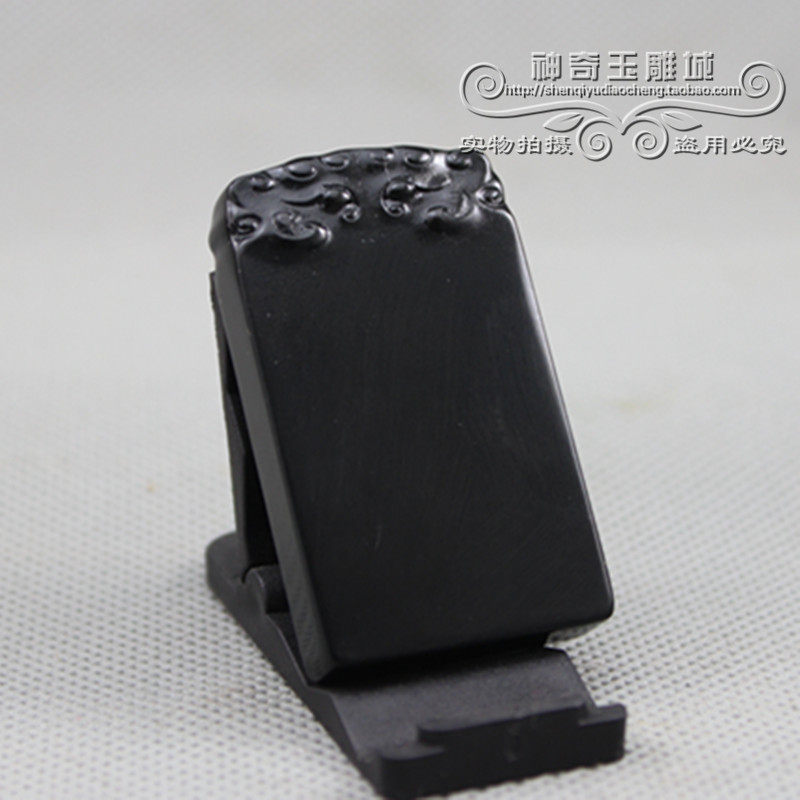 新疆和田玉黑羊脂墨玉吊坠一级细料籽料兽面牌平安牌无字无事牌