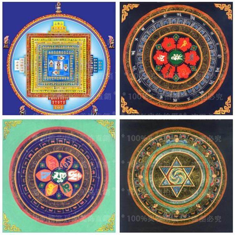西藏式尼泊尔仿手绘坛城唐卡多圈经咒轮客厅玄关过道镇宅装饰画芯,家居饰品,现代装饰画,淘宝优惠券,粉丝福利购,淘宝优惠卷