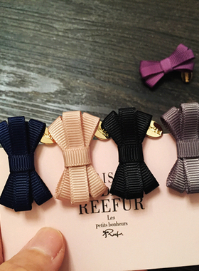 日韩新款发饰日本梨花官网经典交叉超小迷你蝴蝶结边夹发夹刘海女