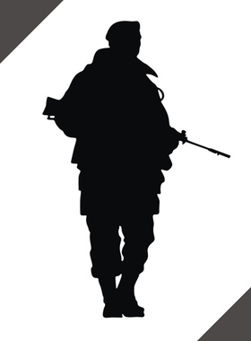 汽车反光贴纸防雨水装饰拉花车身军事退伍老兵14153特战队员剪影