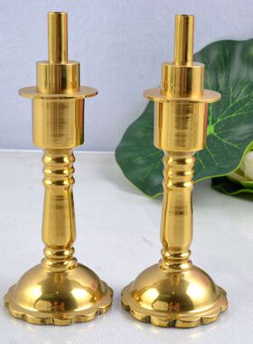 纯铜复古灯座烛台佛具用品