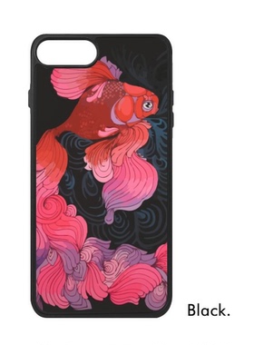 适用于iPhone紫色粉色尾巴的鲤鱼Xr手机壳max保护套678plus硅胶11