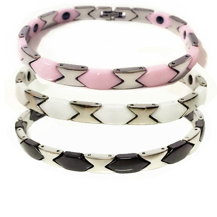 台湾koto正品防辐射锗石 磁疗手链三色陶瓷保健时尚女款清仓手链