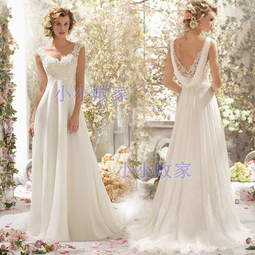 Backless Lace White Ivory Wedding Dress Bridal Gown custom