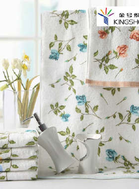 金号纯棉毛巾春意田园全棉提缎印花家用洗脸巾清爽A028劳保面巾