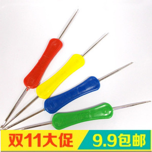 毛衣编织工具 钩针 塑料柄 金属 双头钩针包邮