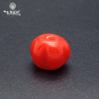 手工红色琉璃瓜珠本命年手串文玩念珠佛珠隔珠DIY配饰散珠配件