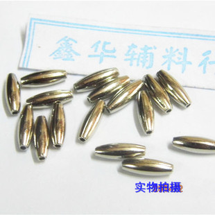 6X19MM马眼珠米形手缝珠 橄榄形珠子 服装辅料串珠DIY饰品 金银色