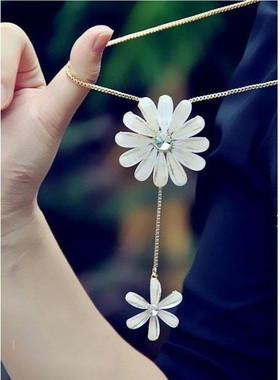 韩国清新百搭韩版项链女毛衣链