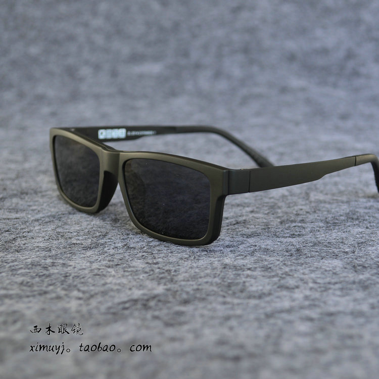 超轻钨碳塑钢二合一磁吸套镜简约小方框近视偏光太阳镜高度数墨镜