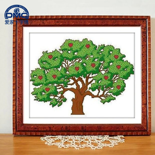 客厅 法国DMC十字绣 套件 专卖 FJ195精准印花 摇钱树