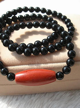 乌鸦男士手链红竹石