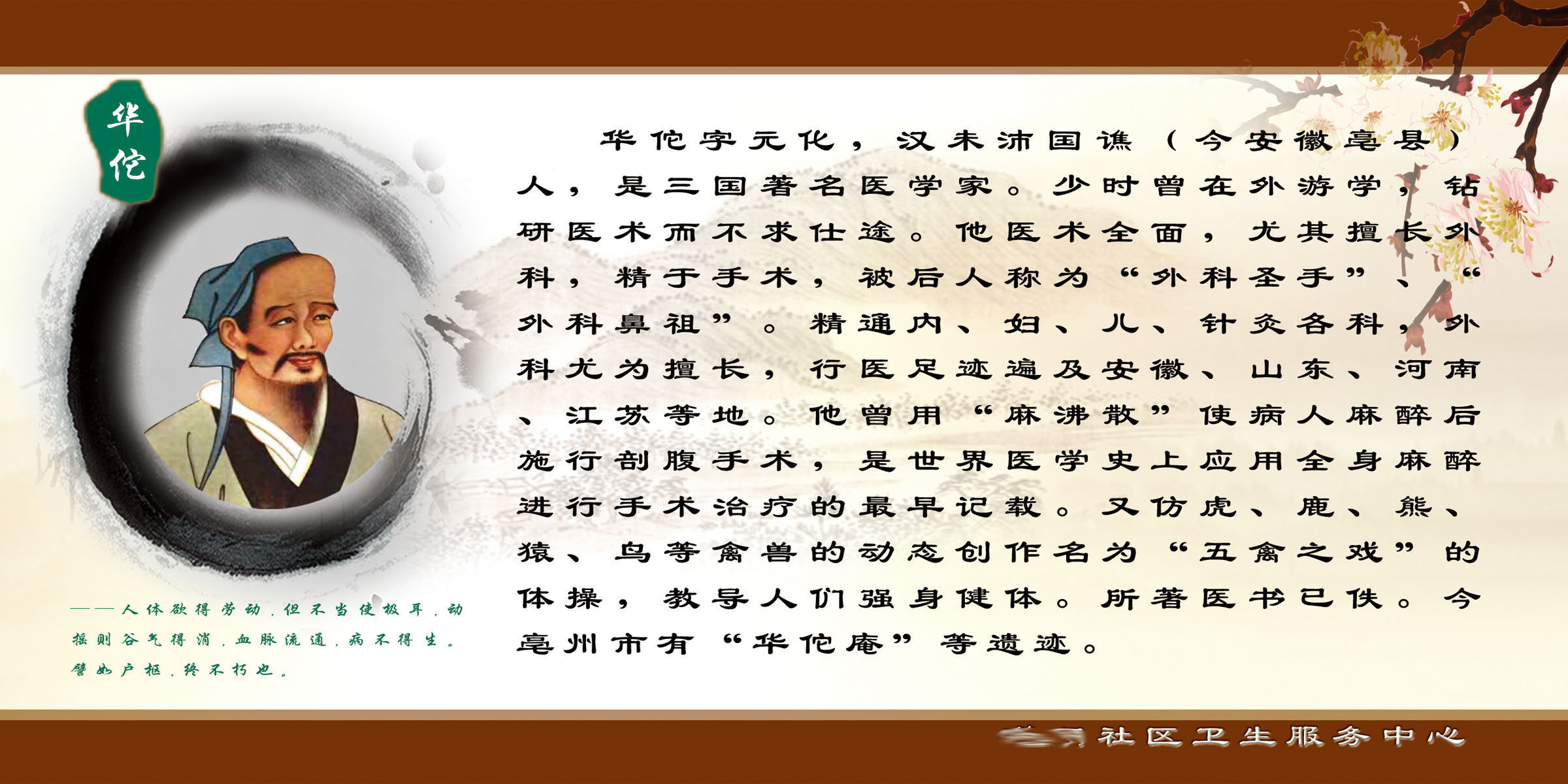 588办公装饰海报展板素材469华佗中国古代医学家华佗简介贴纸图片